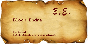 Bloch Endre névjegykártya