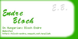 endre bloch business card